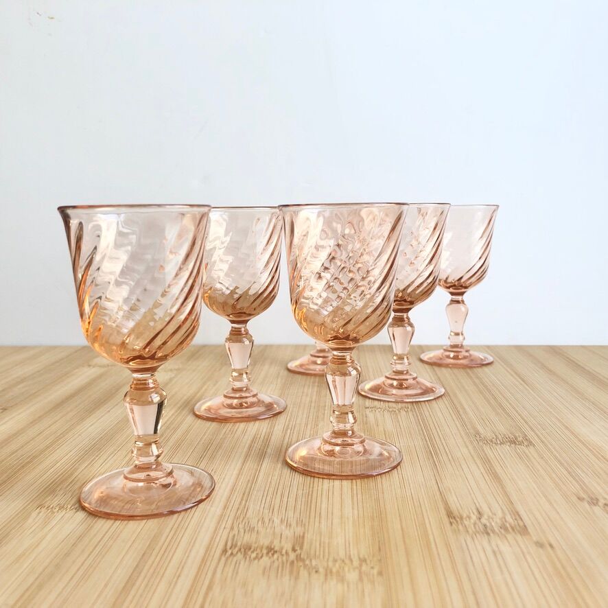 6 Rosaline 70's port glasses
