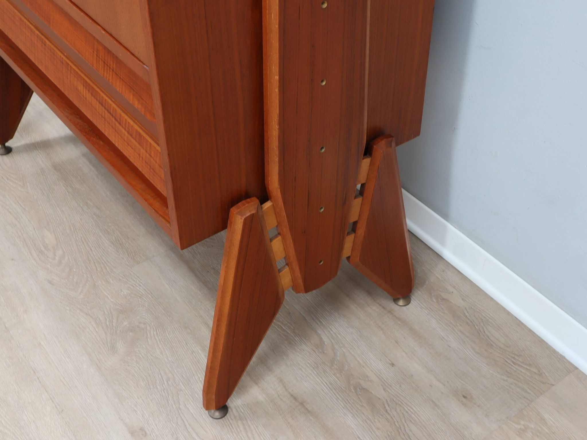 Mid century original teak storage wardrobe Italy 1960s