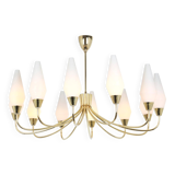 Classic glass chandelier, in the Stilnovo style, 1950s.