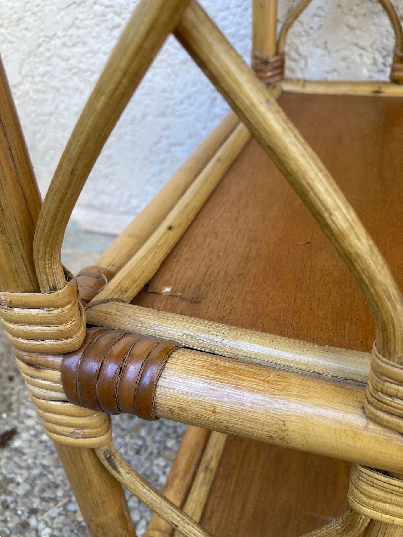 Vintage rattan shelf