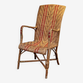 Rattan armchair wicker red pattern