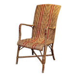 Fauteuil rotin osier motif rouge