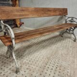 Old garden bench, park bench cast iron with hardwood 170 cm