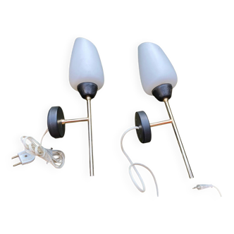 Pair of opaline wall lights from Maison Arlus circa 1950