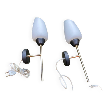Pair of opaline wall lights from Maison Arlus circa 1950