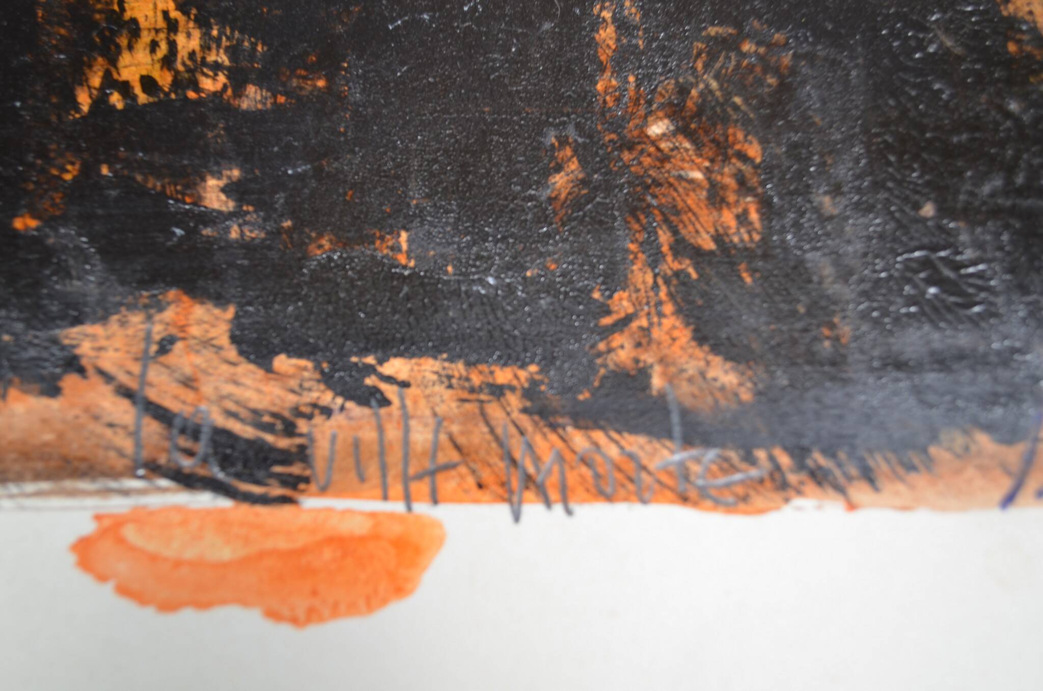 Jean Poulet (1926-2006) "the dead city" Oil on paper