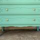 Commode vintage vert menthe 1950
