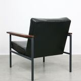 Vintage black bauhaus lounge armchair, 70s
