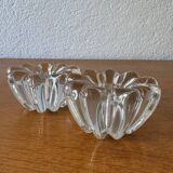 60s crystal flower candle holder