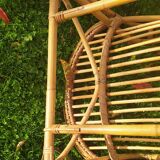 Set of 2 vintage armchairs shape basket in rattan I