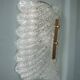 Fischer Leuchten vintage wall light, thick glass and brass wall sconce.