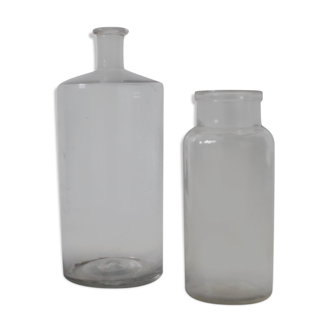 Lot of 2 old pharmacy bottles