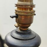 Set of 2 wooden floor lamps