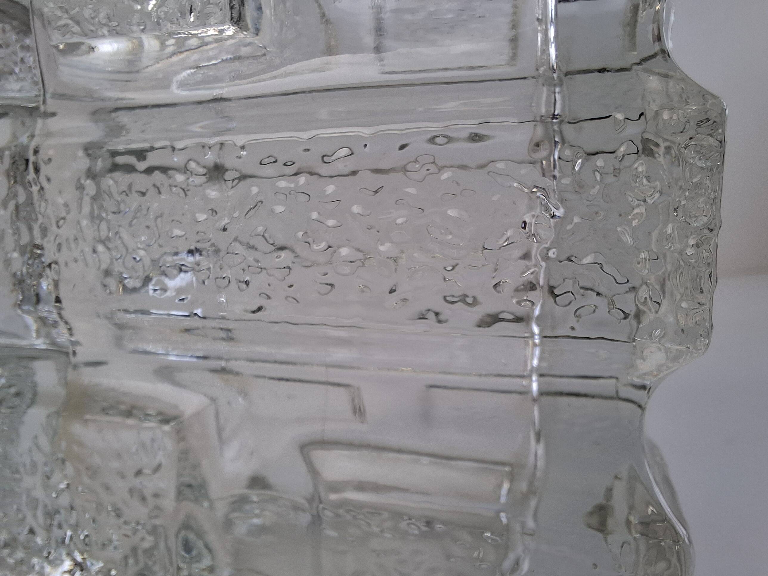 1969 Brickwork Pressed Glass Vase by Jiří Zejmon for Rudolfova Huť, Czechos