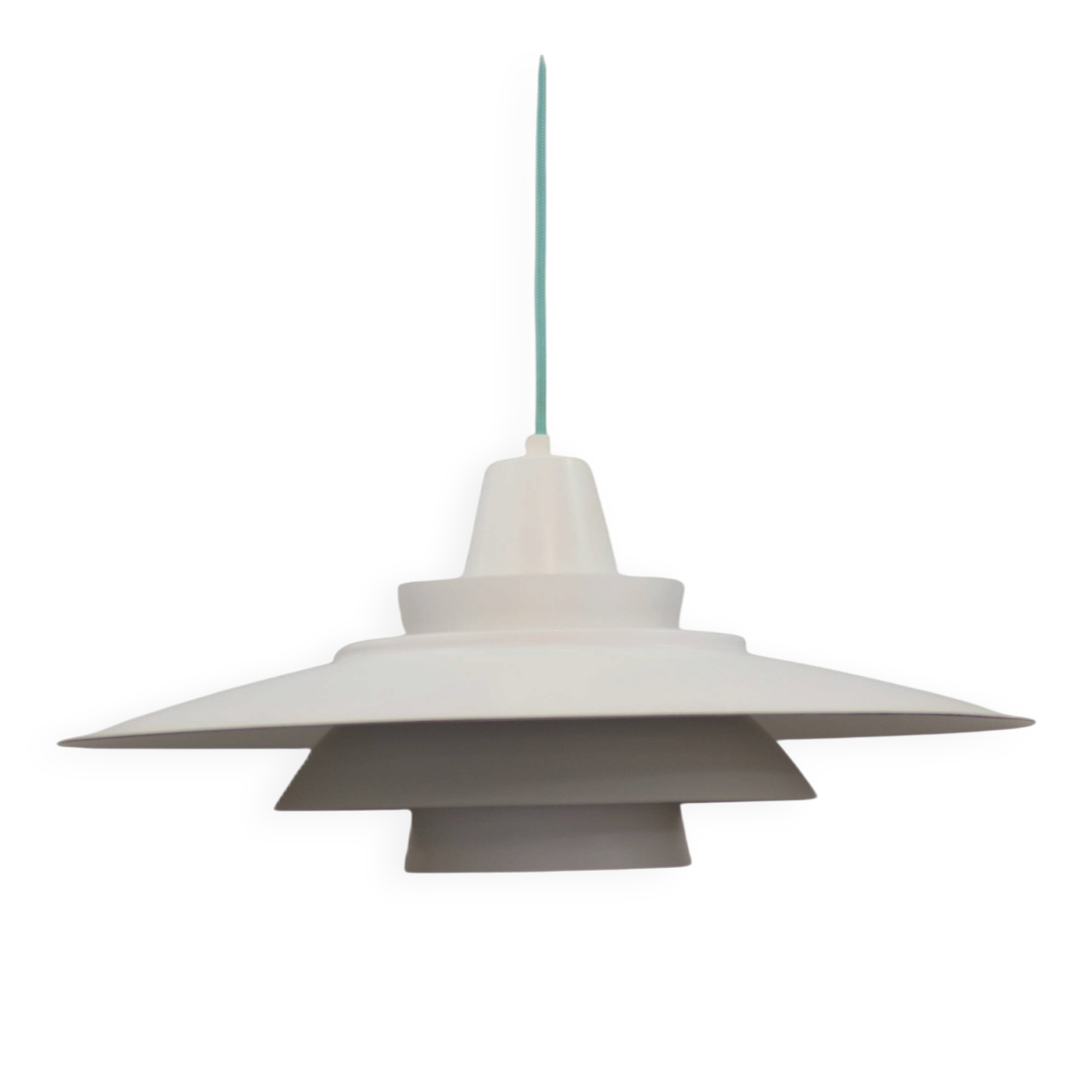 Vintage David Mogensen White Pendant Lamp, Super Light A/S, Danish Mid-Cent