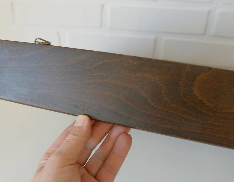 Vintage wooden wall knick knack shelf / shadow box / Gianfranco Frattini