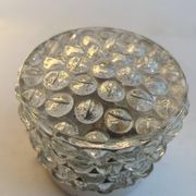 Pair of vintage wall lights, pressed molded glass, France 1960s