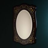 Large vintage wooden mirror, Italy, 1970s