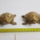 Pair of zoomorphic ashtrays, golden brass turtles