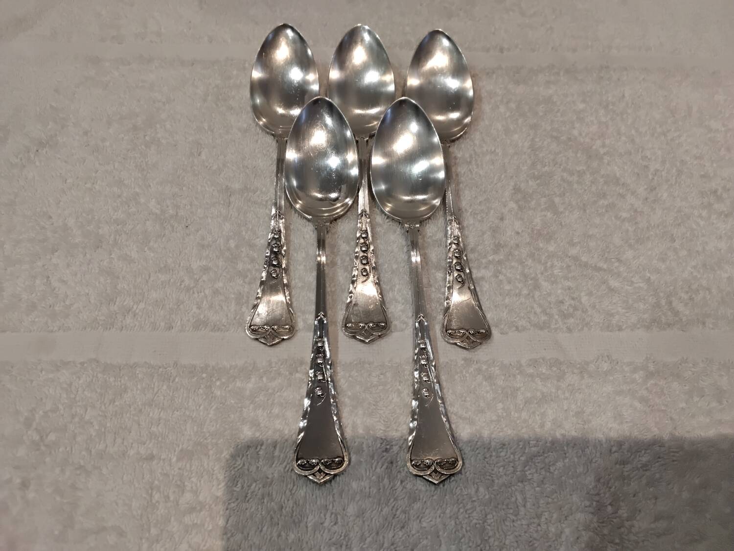 5 tablespoons 800 silver Swiss goldsmith Jezler model Muguet