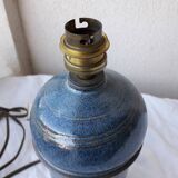Blue stoneware lamp base
