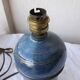 Blue stoneware lamp base