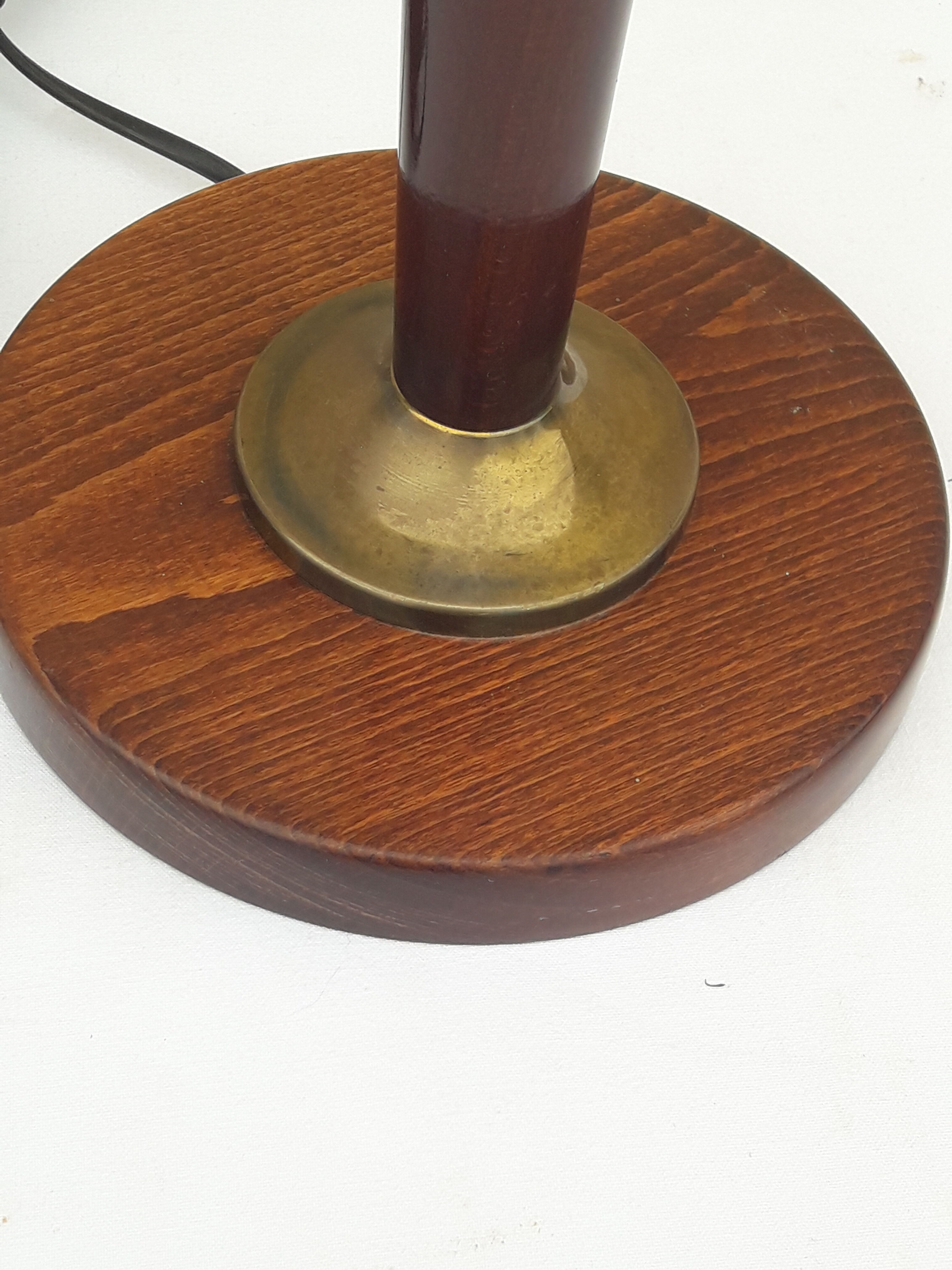 Pied de lampe de bureau en acajou h 44,5 cm