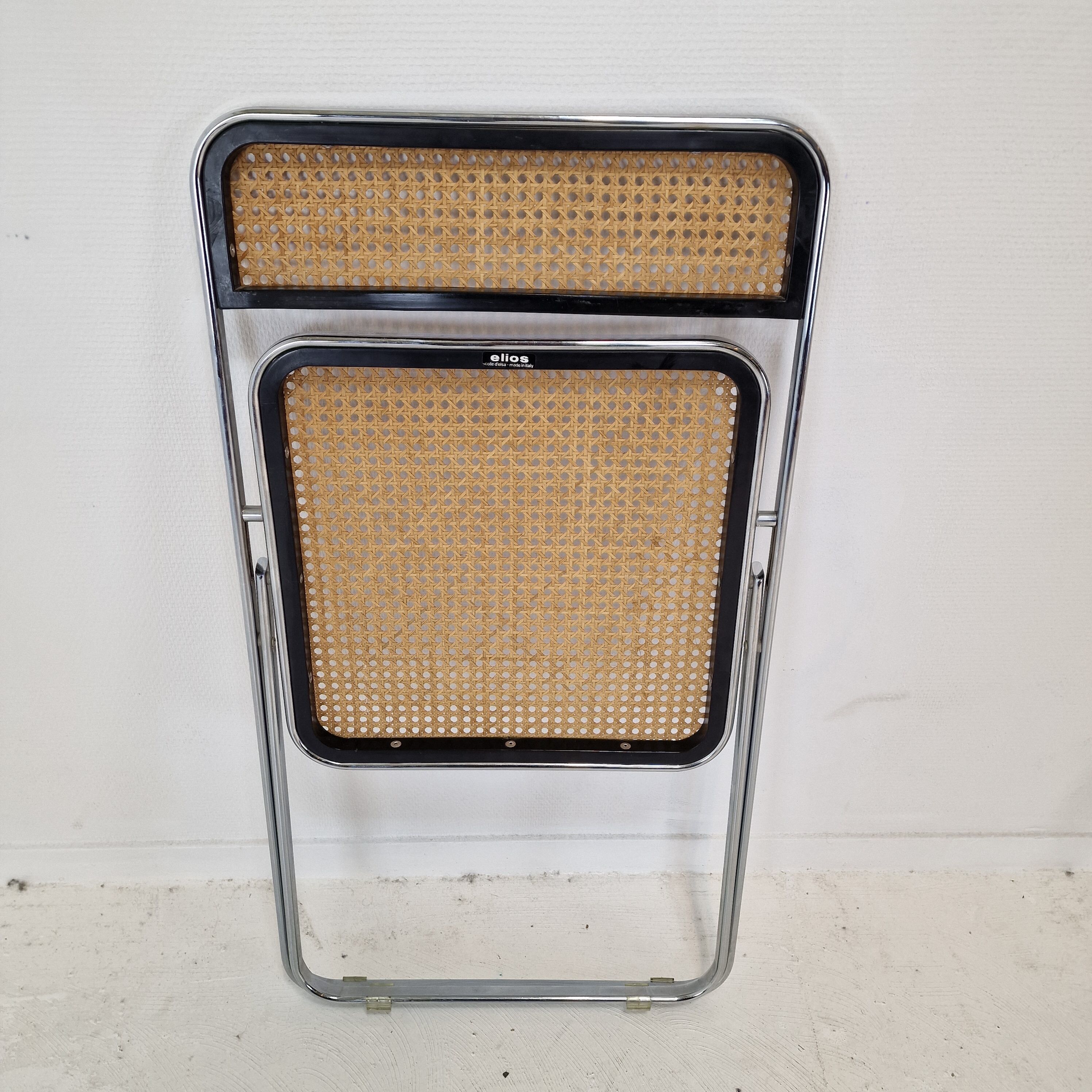 Italian pair of "Elios" folding chairs by Colle d'Elsa, 1980's