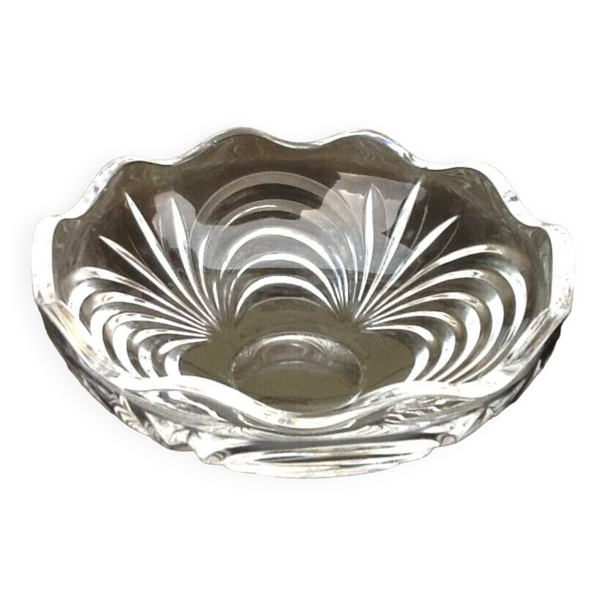 Années 1970  Coupelle / vide-poche polylobée  Cristal d' Arques