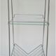 Chrome metal glass saddle shelf magazine rack 70s