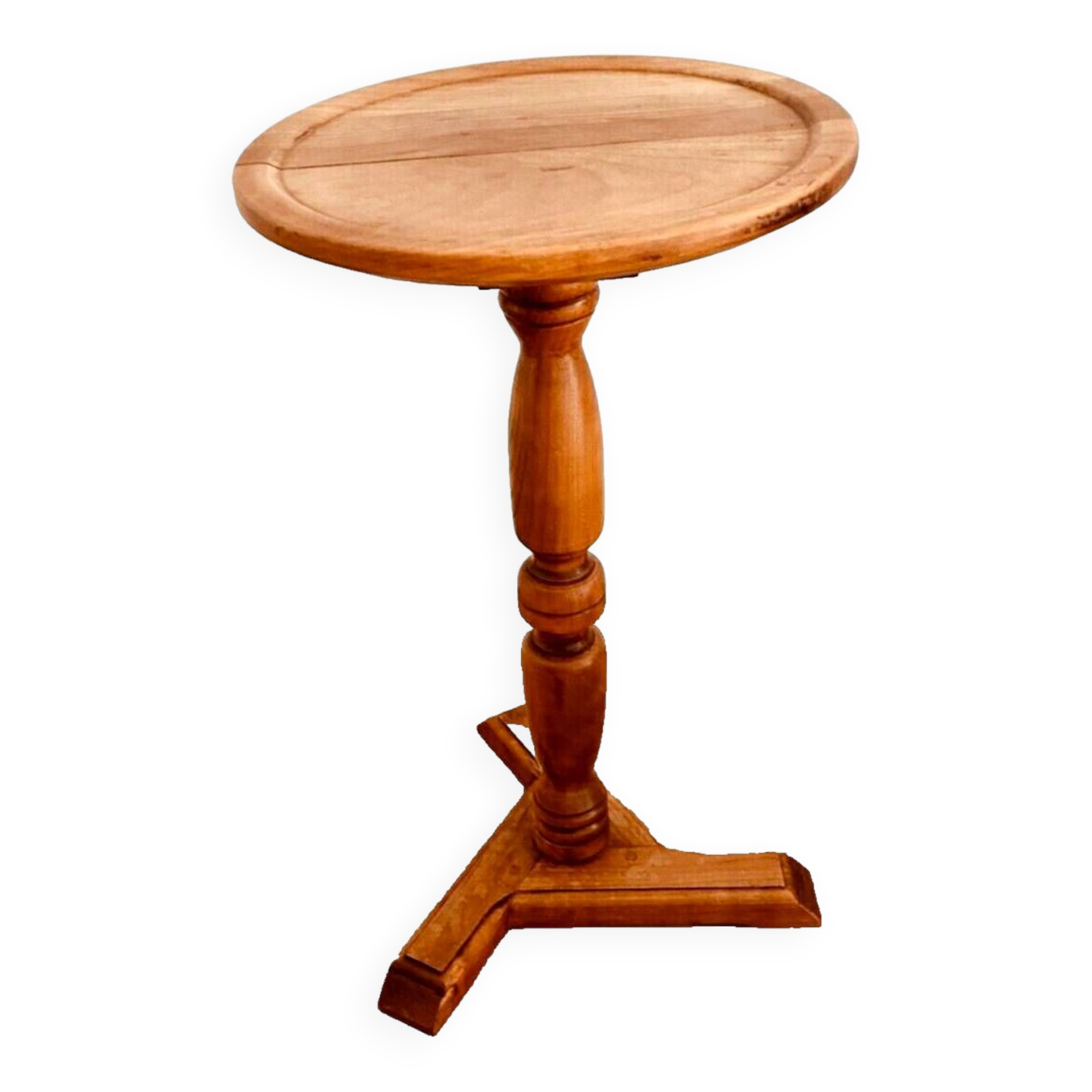 Louis Philippe style tripod pedestal table in solid walnut 20th century