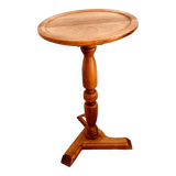 Louis Philippe style tripod pedestal table in solid walnut 20th century