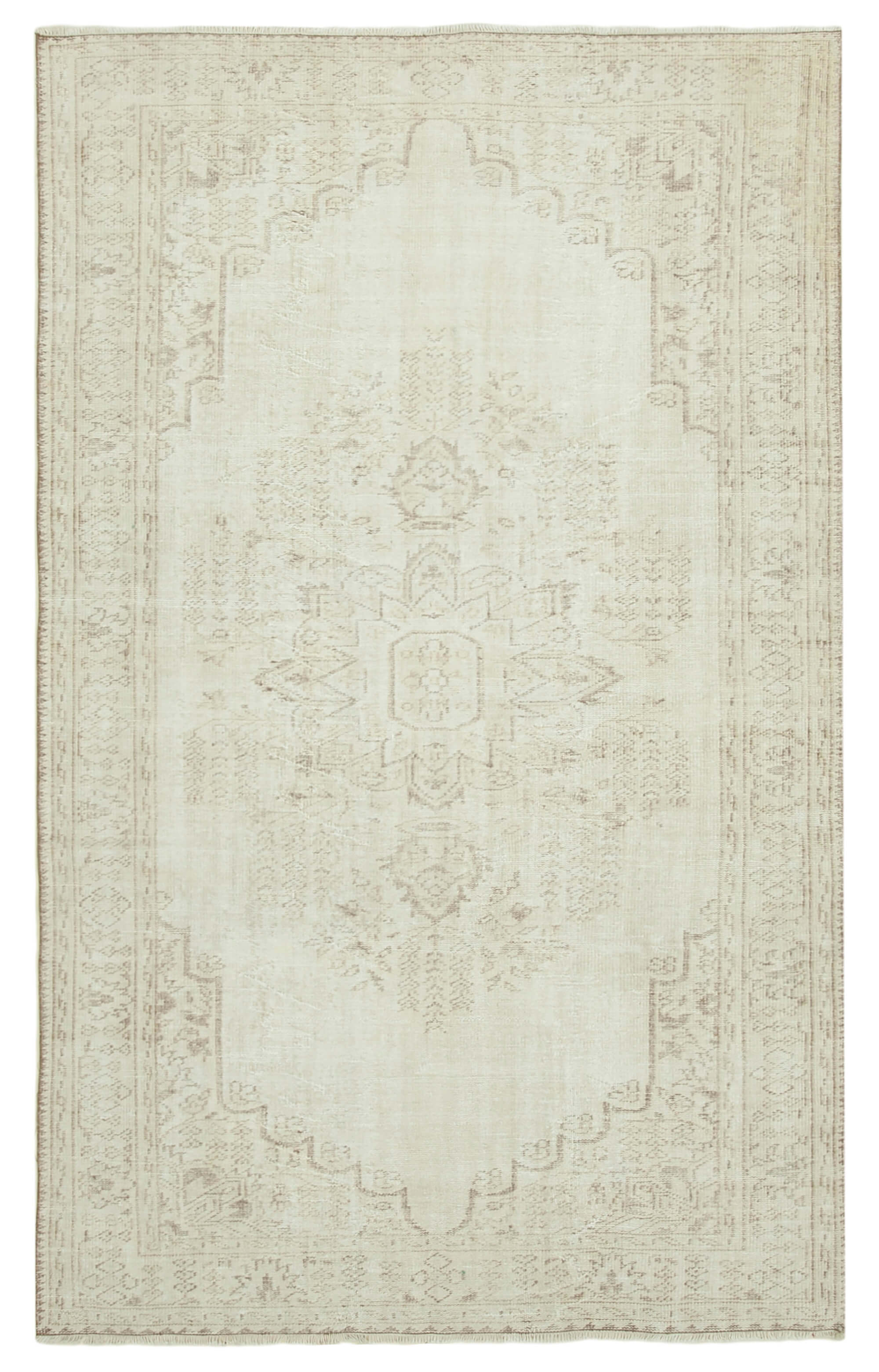 Handmade one-of-a-kind oriental beige carpet 191 cm x 314 cm