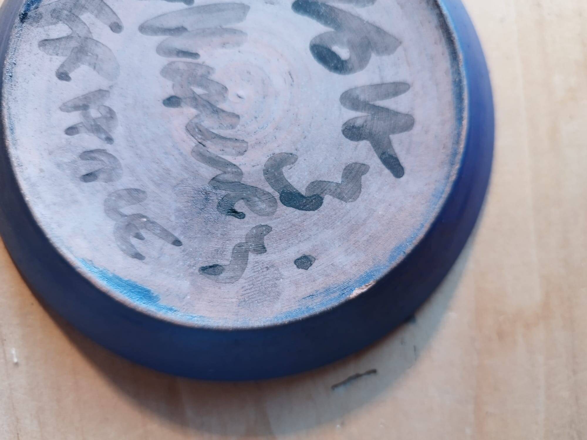 Set of 6 dark blue cups and saucers Charles Voltz Vallauris