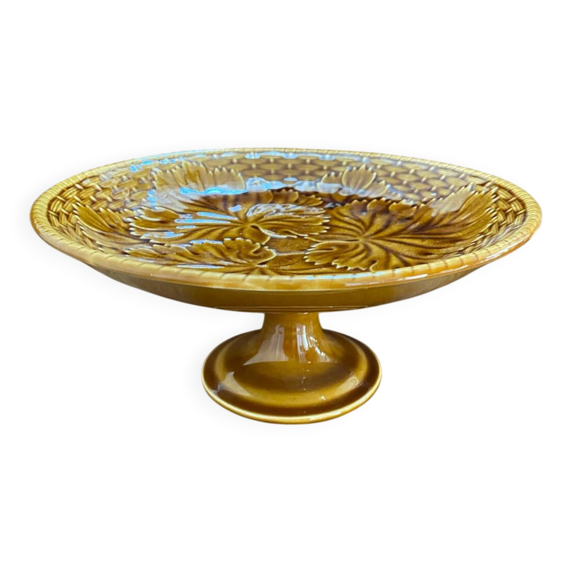 Gien slipware compote dish