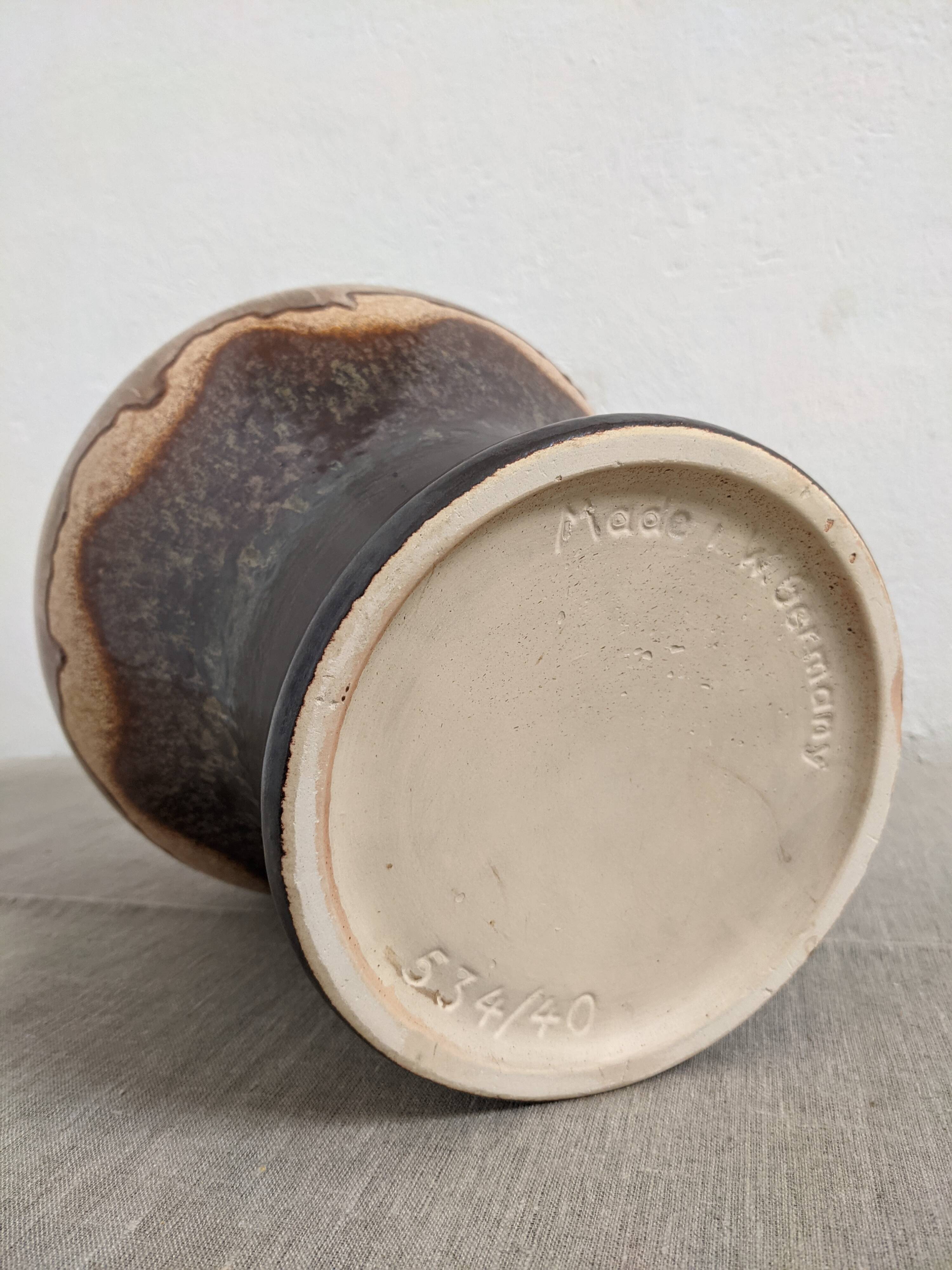 XL vase in glazed ceramic, West Germany circa 1960