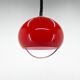 Mid century red hanging lamp with chrome by Harvey Guzzini for Meblo Italy