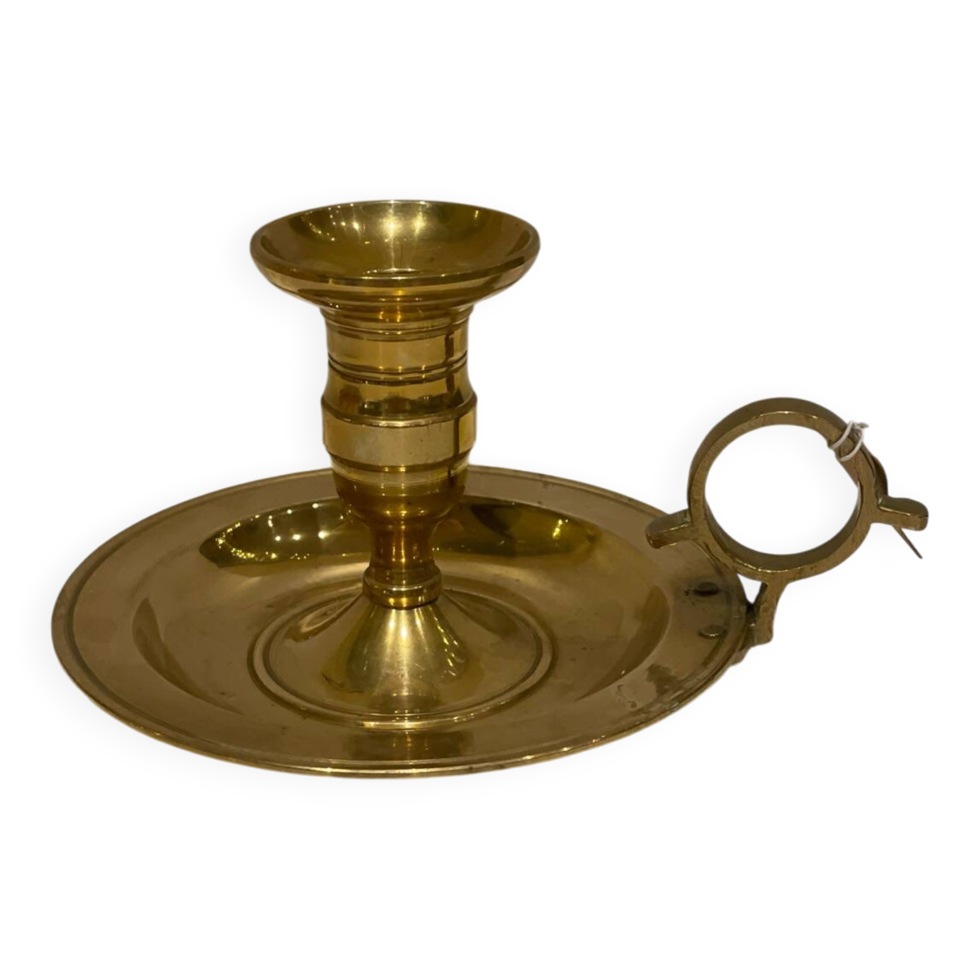Large vintage brass cellar rat hand candlestick