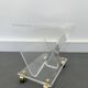 Vintage Acrylic Magazine Rack with Gold / Brass details, Plexiglas