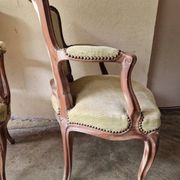 Pair of Louis XV style cabriolet armchairs in molded wood - 19th century