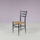 Set of 4 "Spinetto" dining chairs from Chiavari, Italy, 1950s