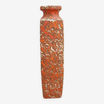 Vase vintage Céramique Lava Orange années 1950 1960