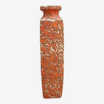 Vintage vase Ceramic Lava Orange 1950s 1960s