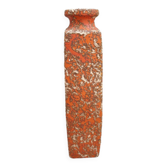 Vase vintage Céramique Lava Orange années 1950 1960
