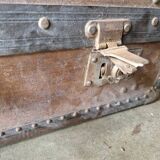 Old SAYAP suitcase in leather and wood