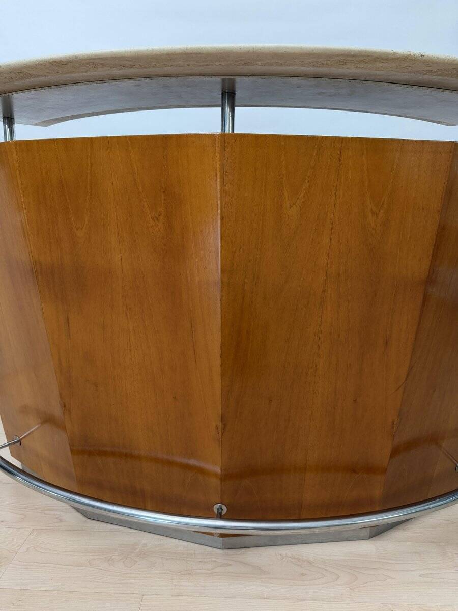 Mid-century bar in teak wood, metal and travertine, Italy, 1970