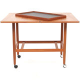 Tea cart with folding table top, Poul Jeppesen, Denmark, circa 1965
