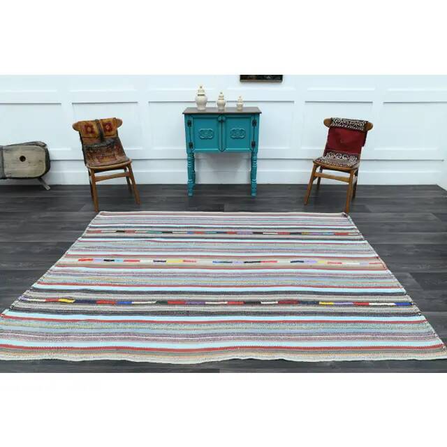 1970s Vintage Turkish Oushak Handmade Wool Cotton White Area Rug 176x250