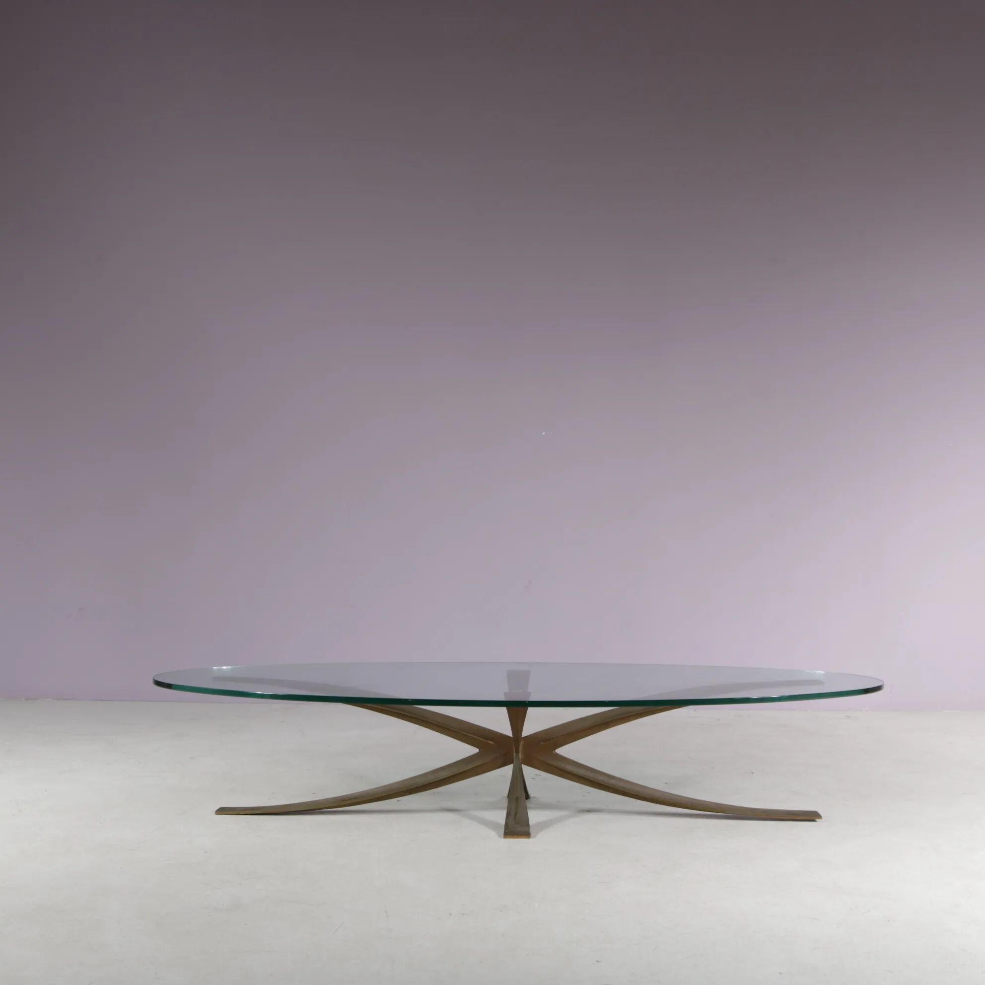 Brass coffee table by Michel Mangematin & Roger Bruny, France 1960