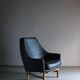IB Kofod-Larsen leather oak easy chair | OPE Sweden | 1960s
